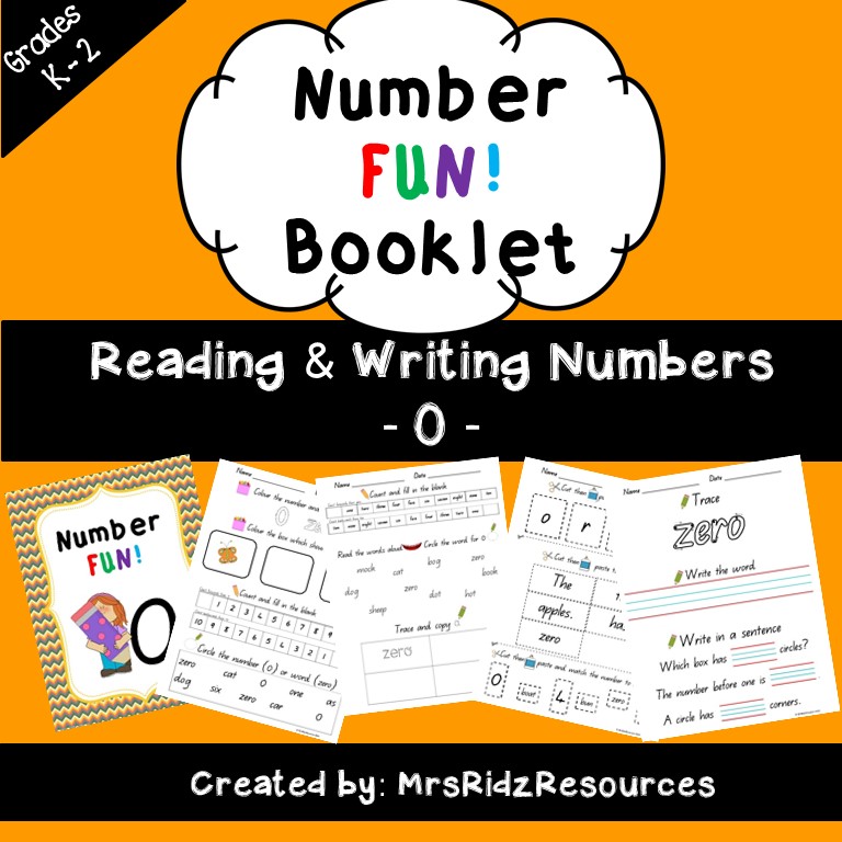 a cover image with the words number fun booklet reading and writing numbers