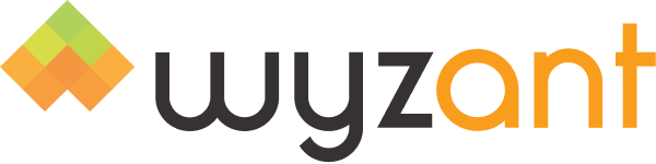 Logo of "Wyzant" featuring stylized text and multicolored diamond shapes above the "y".