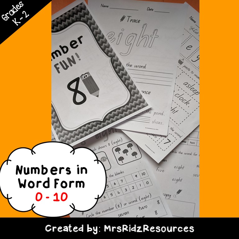 a pile of numbers in word form worksheets