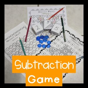 Single Digit Subtraction Fluency  Dice Game No-Prep Printable